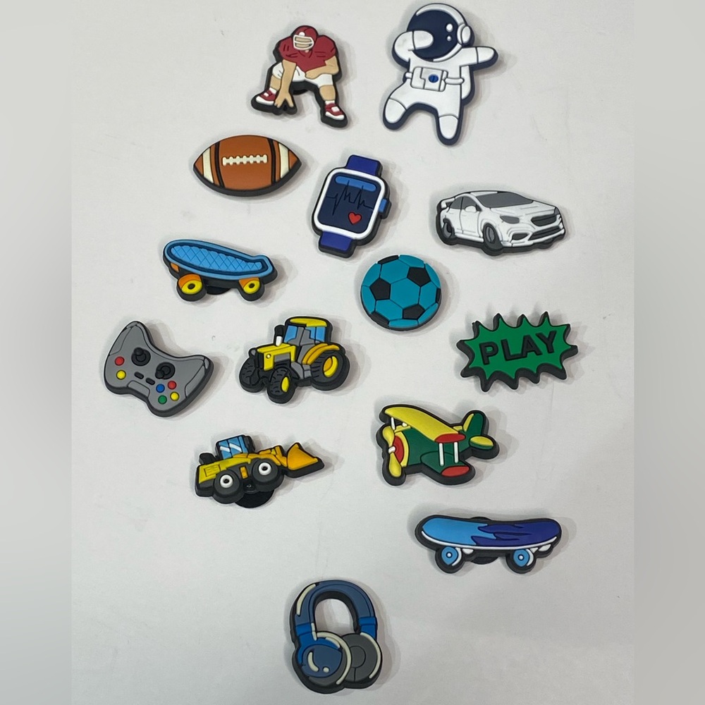 New Assorted Fun Crocs Shoe Charms 14 pieces Lot F